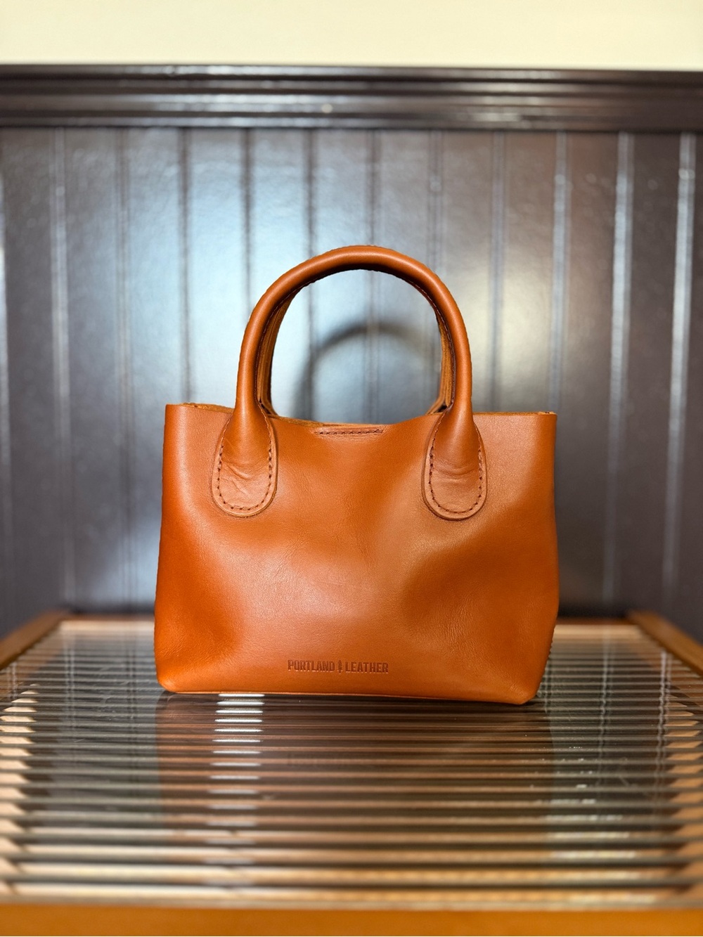 Portland Leather Honey Raindrop Bag